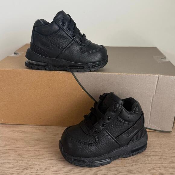 Nike Air Max Goadome ‘Triple Black’ Toddler Leather Boots - Size 5 C - Picture 3 of 11